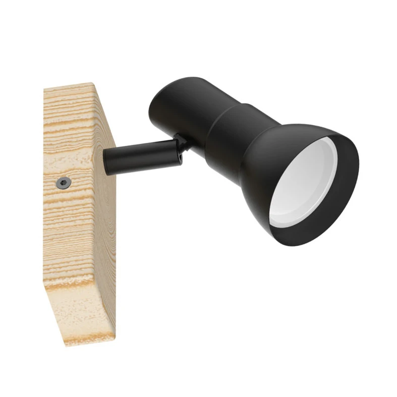 Kinkiet TRIEST to oświetlenie, które rozjaśni i ozdobi przestrzeń zaaranżowaną w nowoczesnym stylu. Jego podstawę wykonano z jasnego drewna o widocznym usłojeniu, a głowicę z metalu wykończonego czarnym, matowym kolorem.