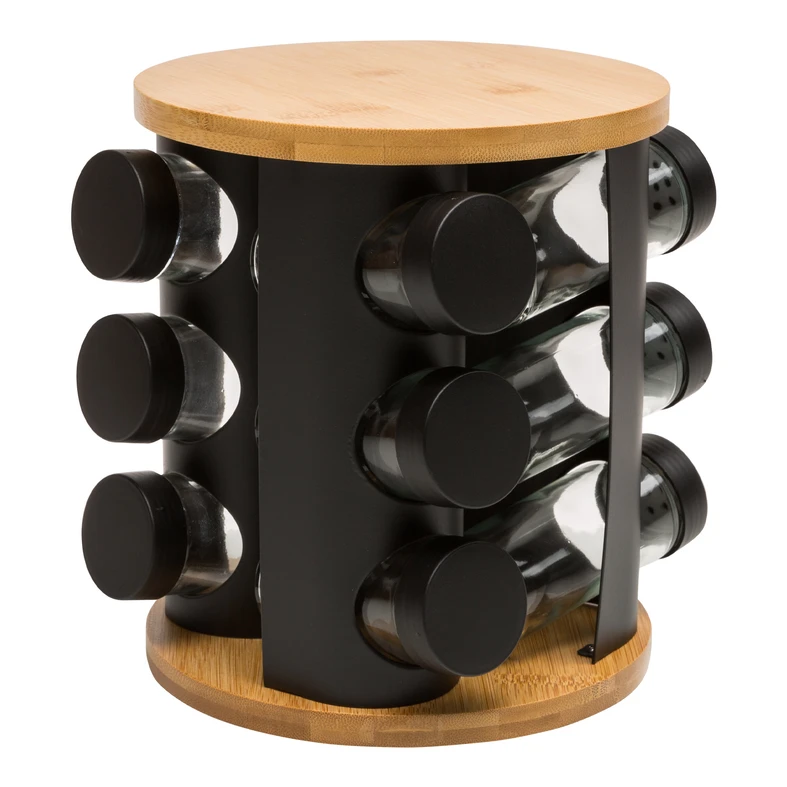 Súprava 12 nádobiek na koreniny na stojane