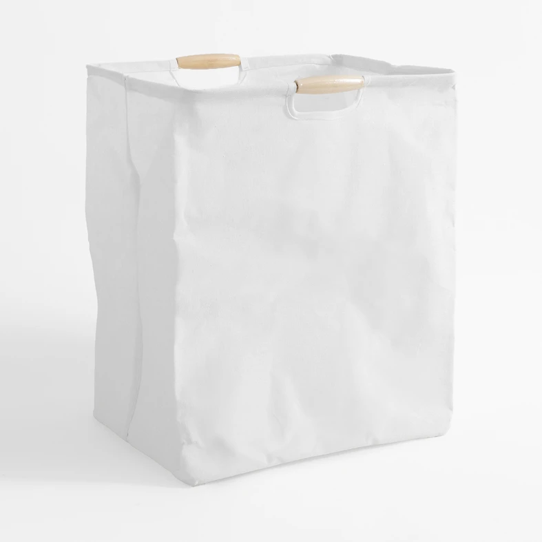 Biały kosz do przechowywania z uchwytami