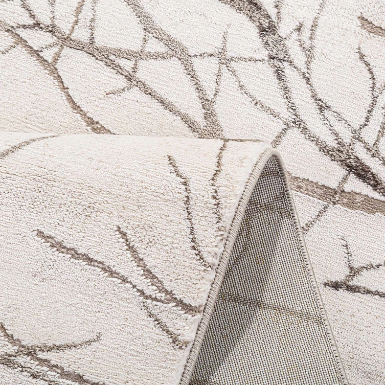 Koberec so vzorom konárov SPAZZIO, krémový, 80x150 cm