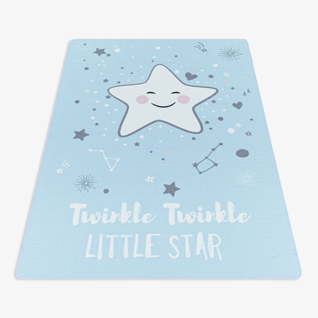 Dywan niebieski z gwiazdką PLAY 120x170 cm.