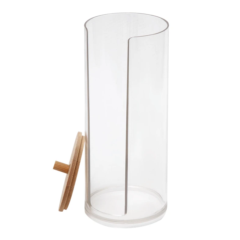 Nádoba na vatové tampóny s bambusovým vrchnákom 18,5 cm