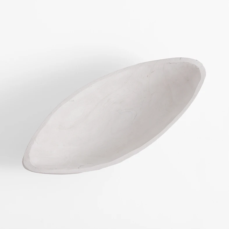 Patera dekoracyjna drewniana biała 34 cm