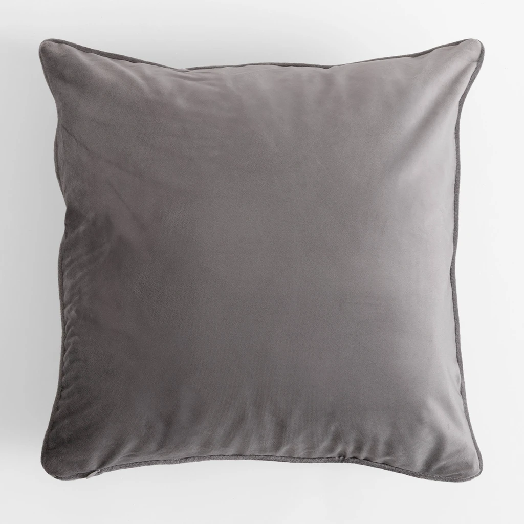 Welurowa poszewka srebrna w kwiaty