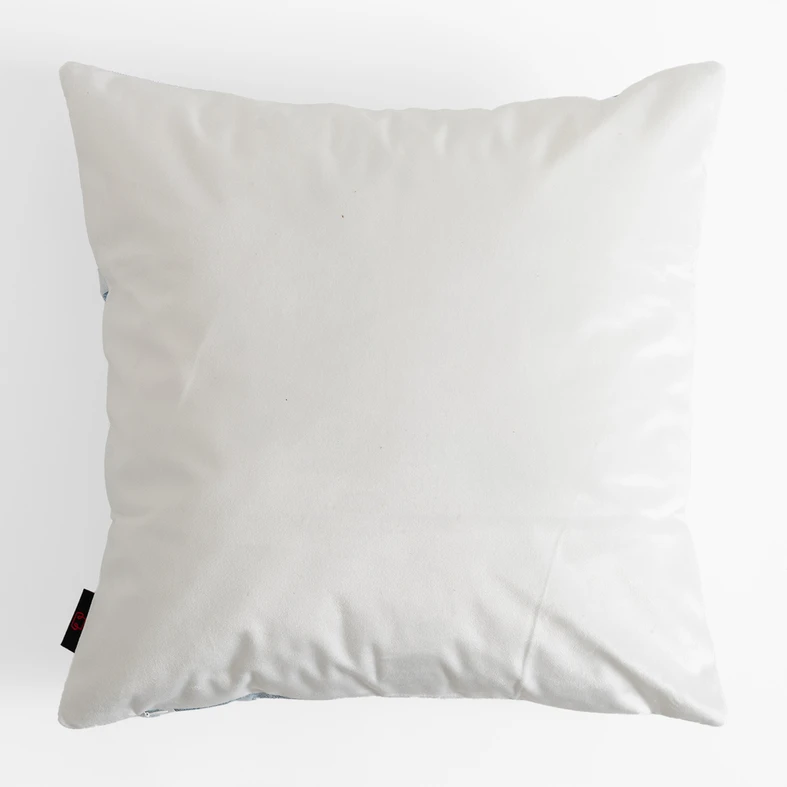 Biało-niebieska poszewka welurowa