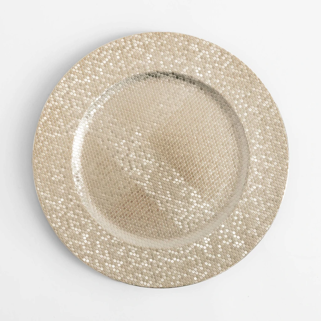 Dekoratívny tanier - podtanier strieborný 33 cm