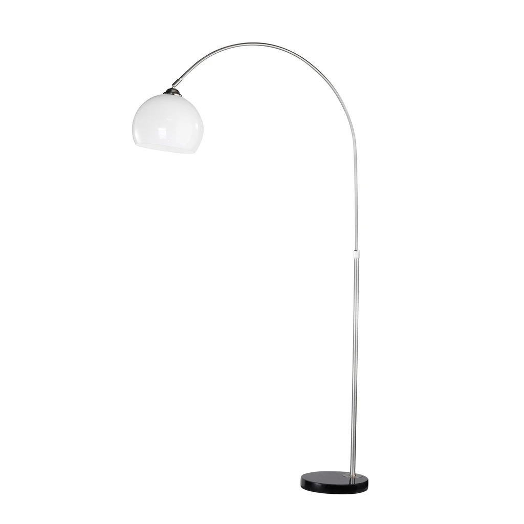Oblúková stojacia lampa PIA do obývačky, čierna základňa
