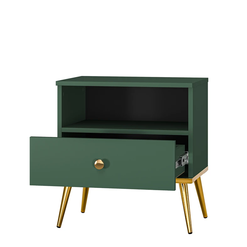 Nočný stolík so zásuvkou FOREST zelený