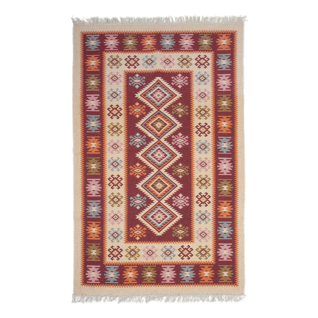 Koberec tmavočervený ALBORG KOSOŠTVORCE 120x180 cm