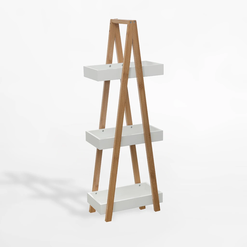 Bambusowy regał łazienkowy z 3 półkami