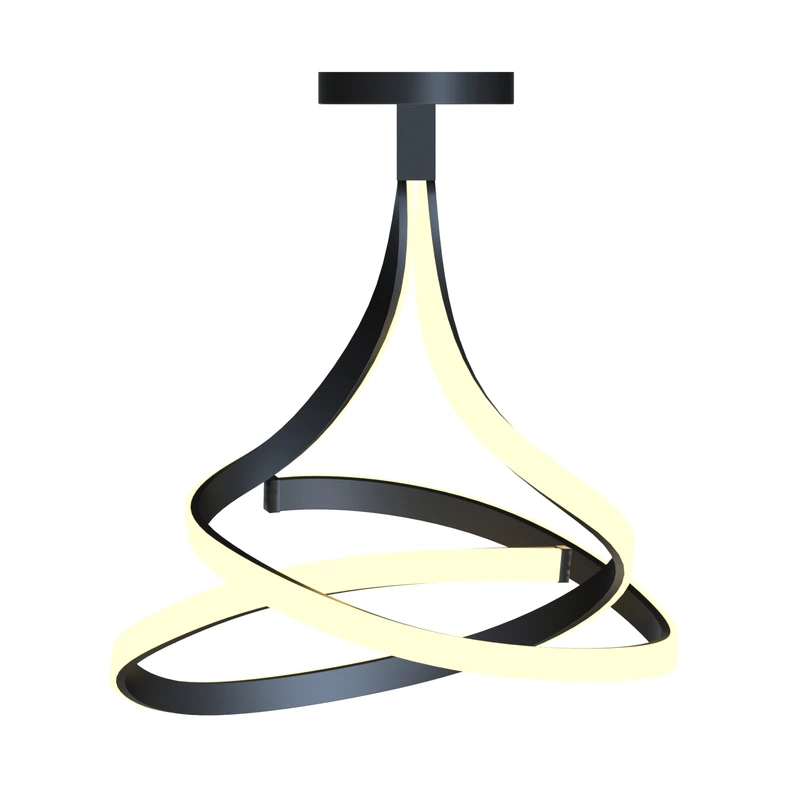 LED prisadený luster čierny VISO 60 cm