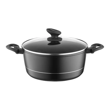 Čierny hliníkový hrniec DELUX 6,5 l