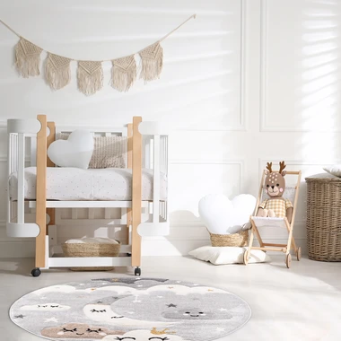 Koberec do detskej izby BOND KIDS, noc, okrúhly, 120 cm