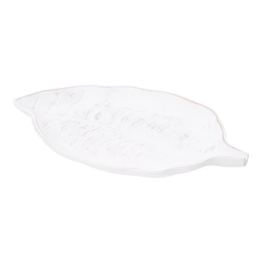 Dekoratívny tanier biely LIST 30 cm