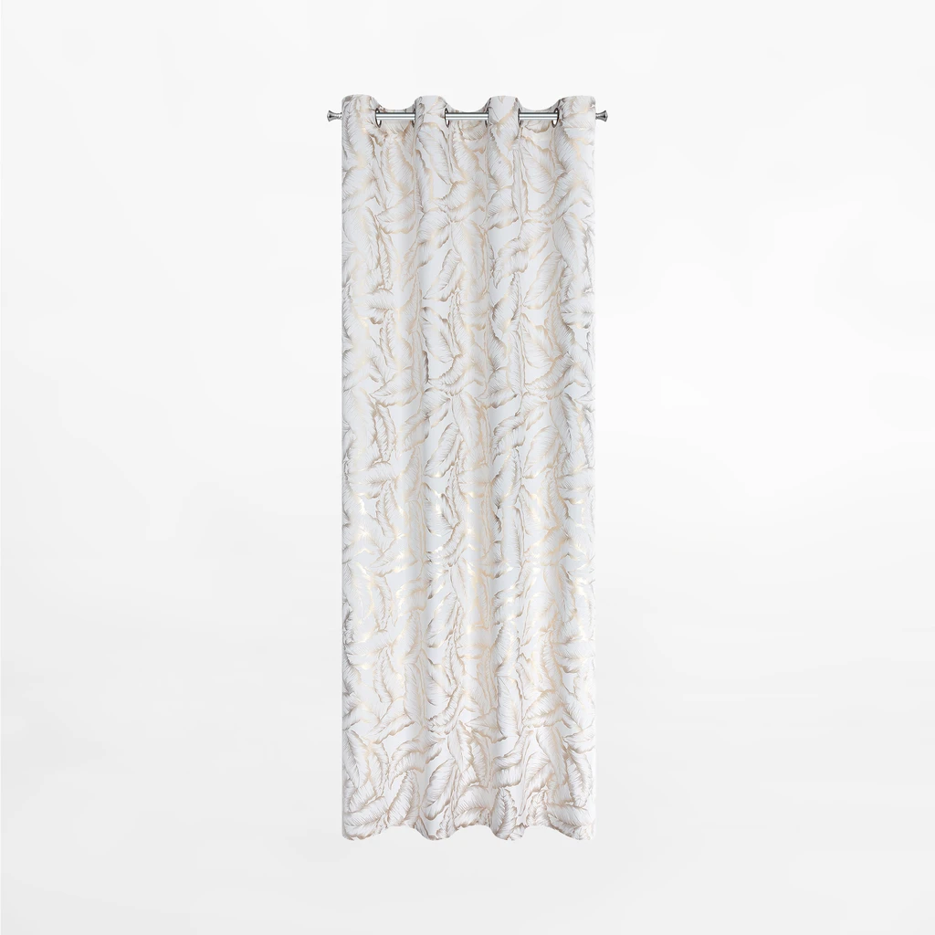 Biała zasłona w liście 