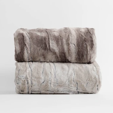 Kožušinová deka v sivo-hnedej farbe OSLO 200x200 cm