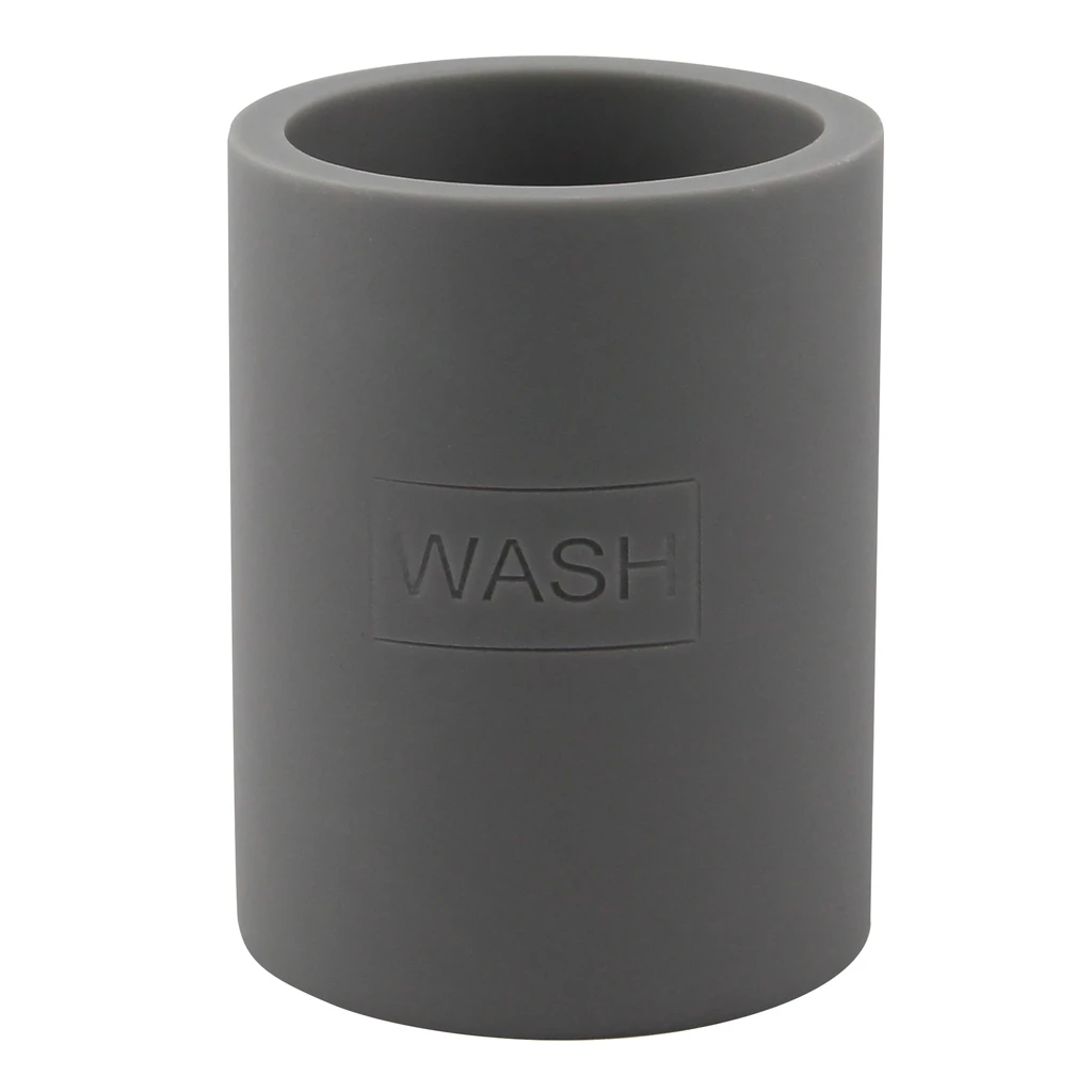 Kúpeľňový pohár na zubné kefky sivý 10 cm