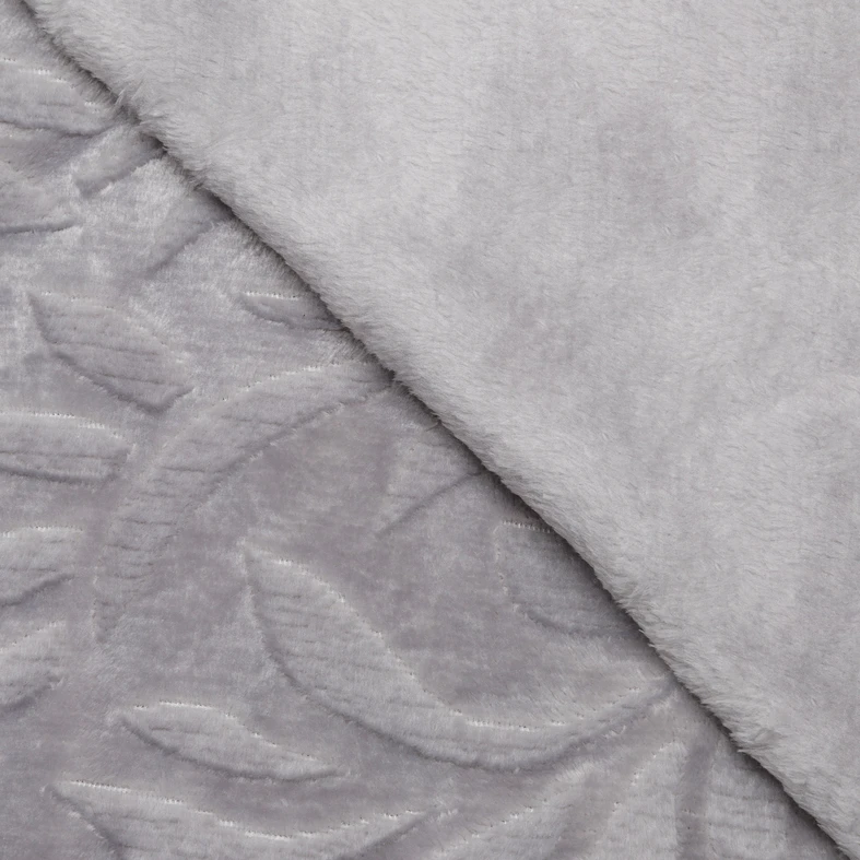 Sivá deka MILO s rastlinným motívom 130x160 cm