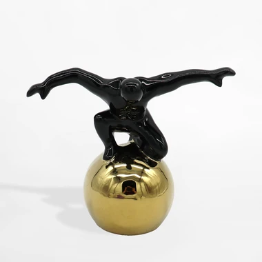 Dekoratívna figúrka v čiernej a zlatej farbe 15,7 cm