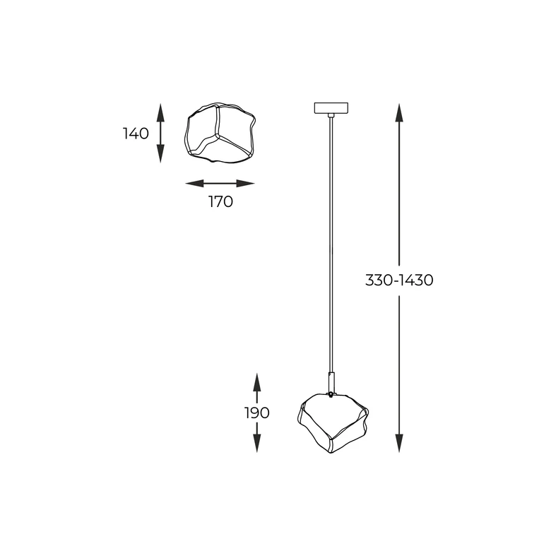 Závesné svietidlo ROCK P0488-01F-F4AC