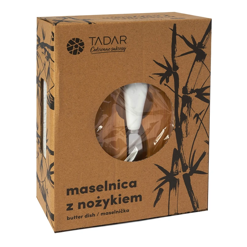 Maselnička s bambusovým vekom a nožom