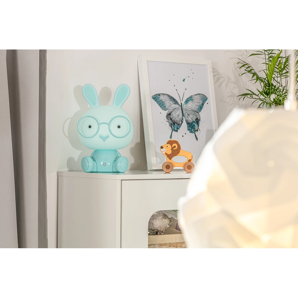 Nočná lampa modrá LED KRÁLIK