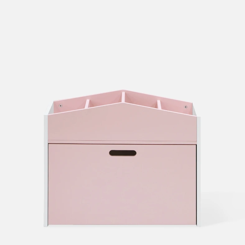 Truhla na hračky FALIANO bielo-ružová