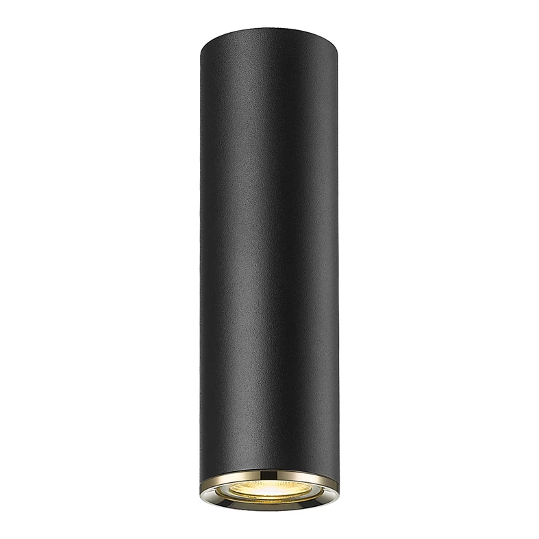 Stropné svietidlo tuba čierno-zlaté LOYA 20 cm