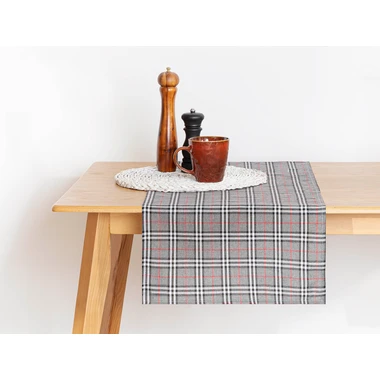 Sivý obrus so škótskym vzorom NEWPORT 40x120 cm