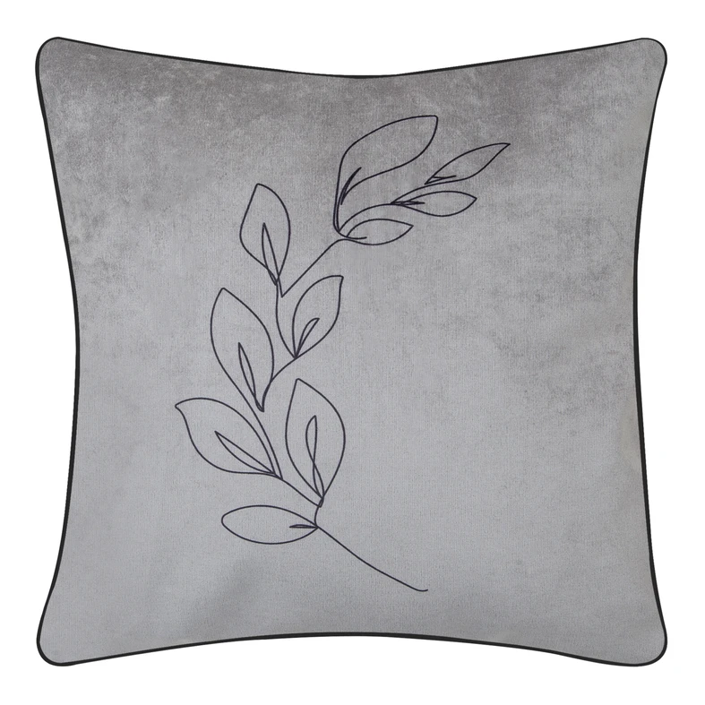 Ozdobný sivý vankúš TWIG LINE 45 x 45 cm