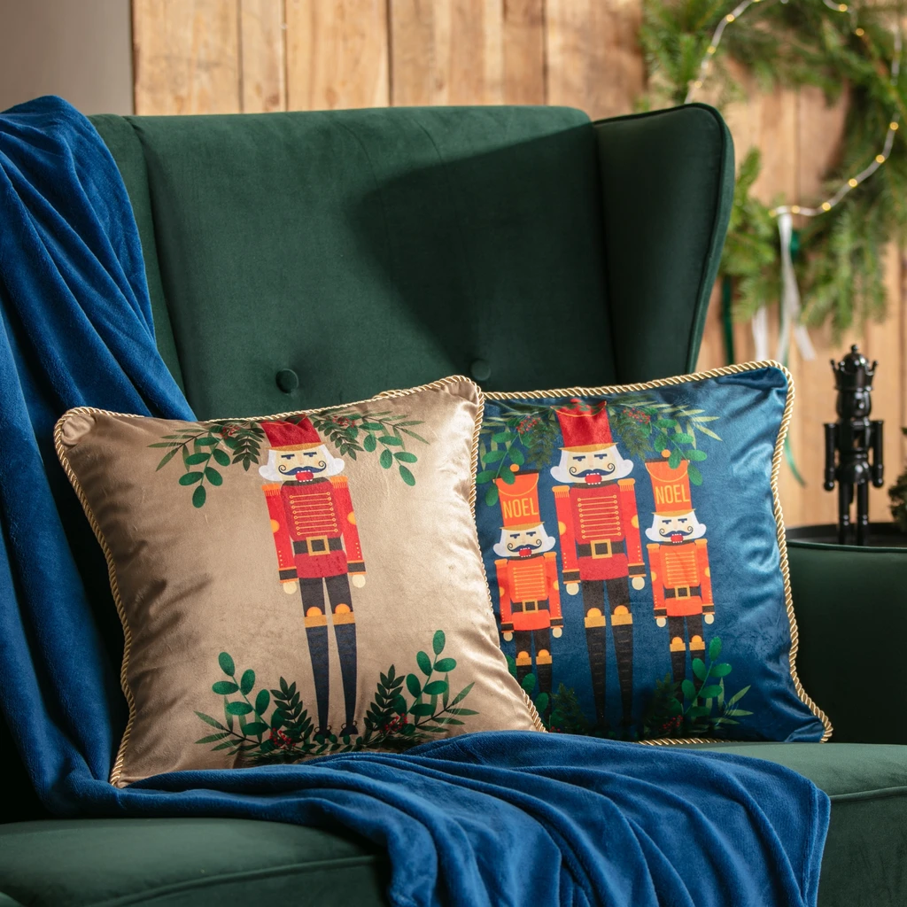 Vianočná obliečka na vankúš béžová YORK 45x45 cm