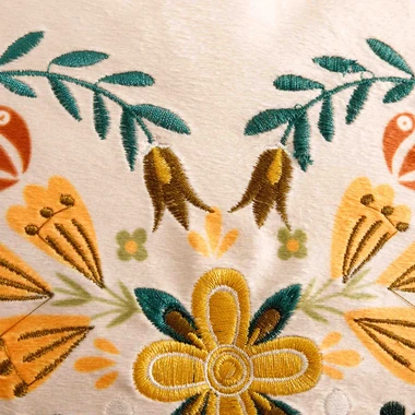 Dekoračná obliečka vyšívaná krémová FOLKY 45x45 cm