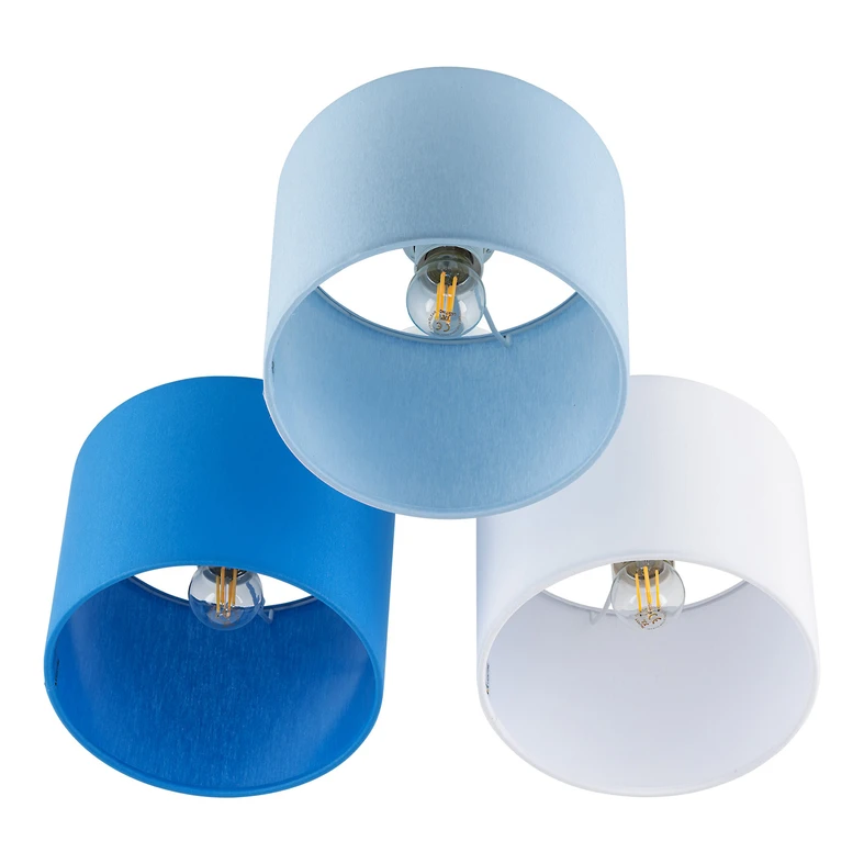 Stropné svietidlo 3 tienidlá modré METIS