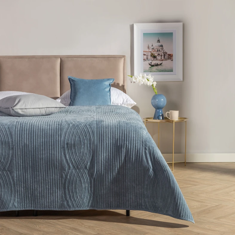 Prehoz na posteľ svetlomodrý SILKY 200x220 cm