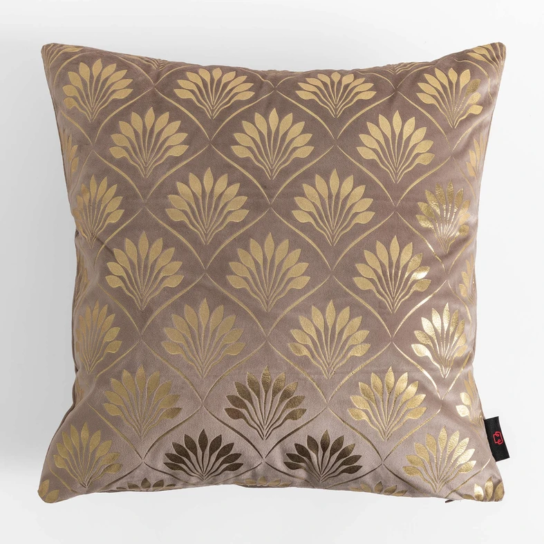 Beżowa dekoracyjna poszewka w stylu art deco