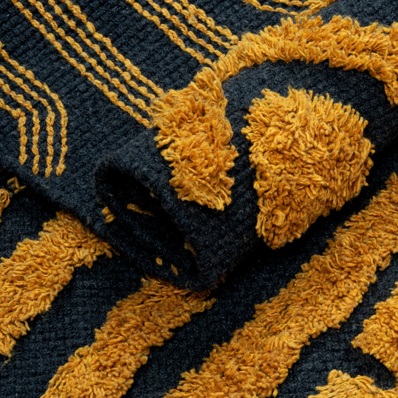 Bavlnený koberec SANTE so strapcami, žltý 50x80 cm