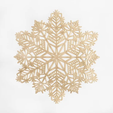 Zlaté prestieranie na stôl SNEHOVÁ VLOČKA 38 cm