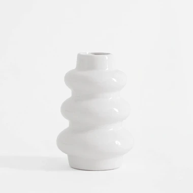 Váza snehuliak v bielej farbe 12 cm