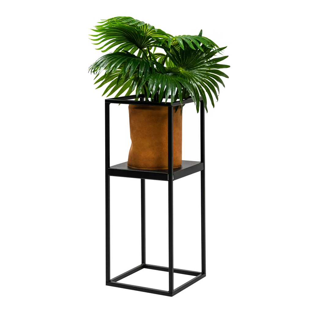Stojan na kvetináč loft čierny LILLIE 47 cm