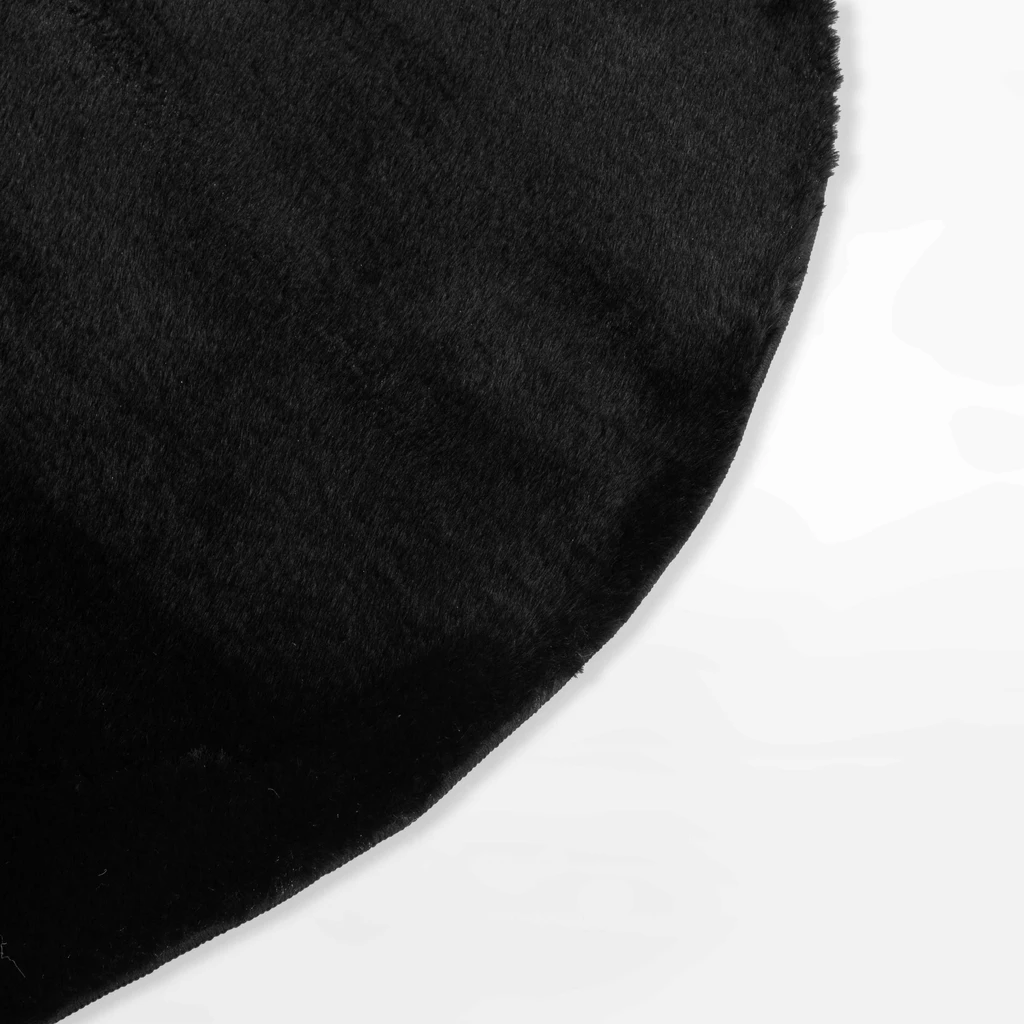 Okrúhly koberec RABBIT, čierny, 120 cm