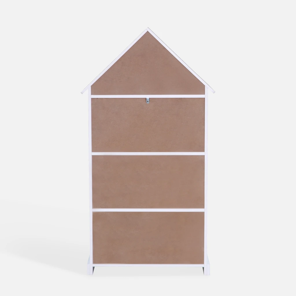 Knižnica v tvare domčeka FALIANO bielo-modrý