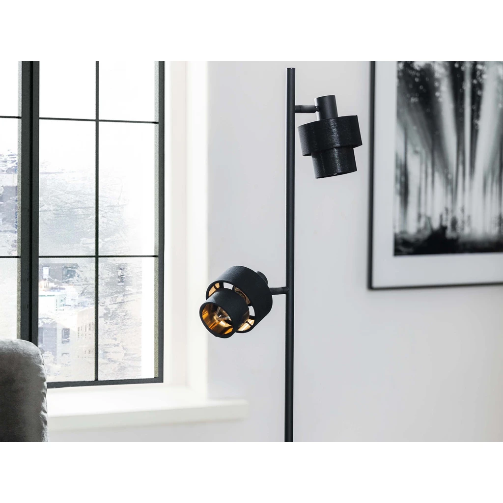 Stojacie svietidlo reflektory matná čierna SALERNO