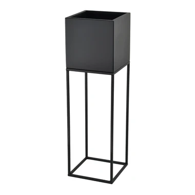 Kovový stojan na kvety LORIENTS, čierny 67 cm