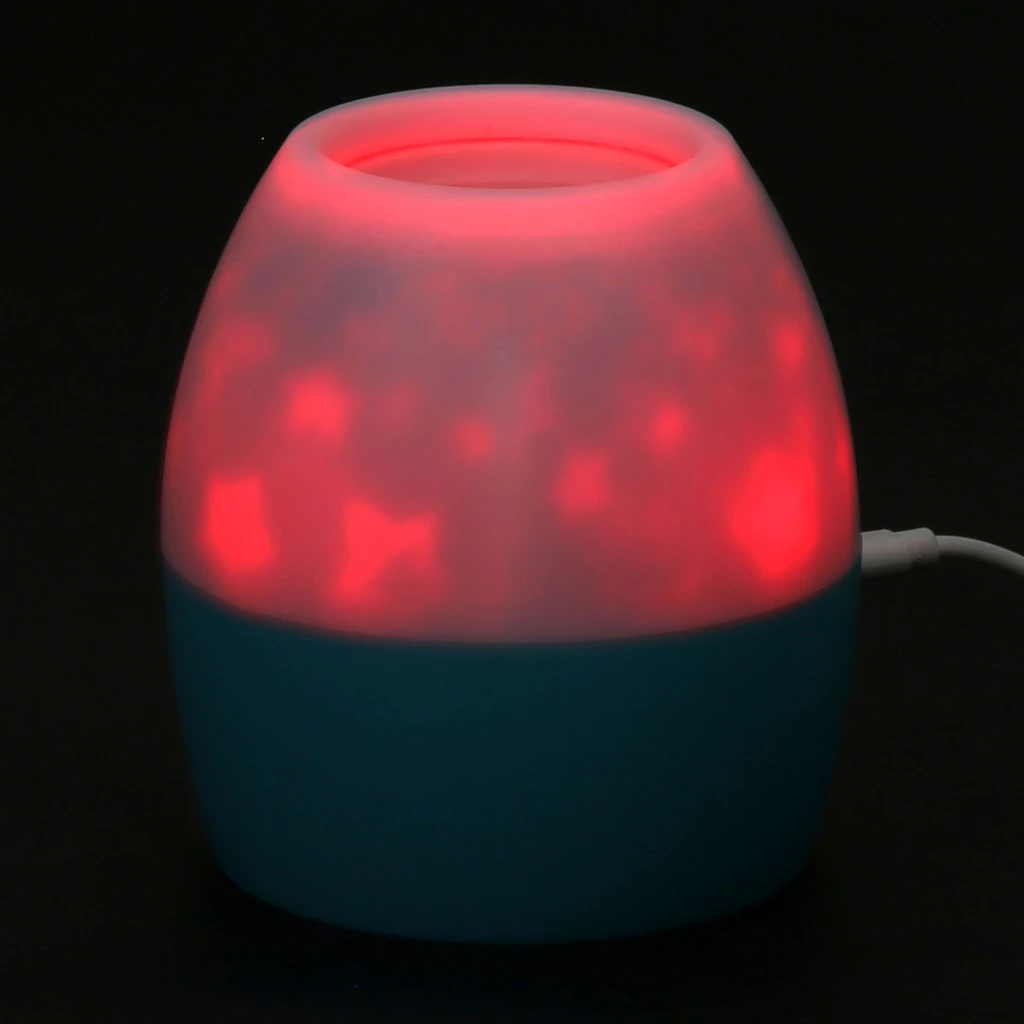 Nočná lampa s projektorom bielo-modrá