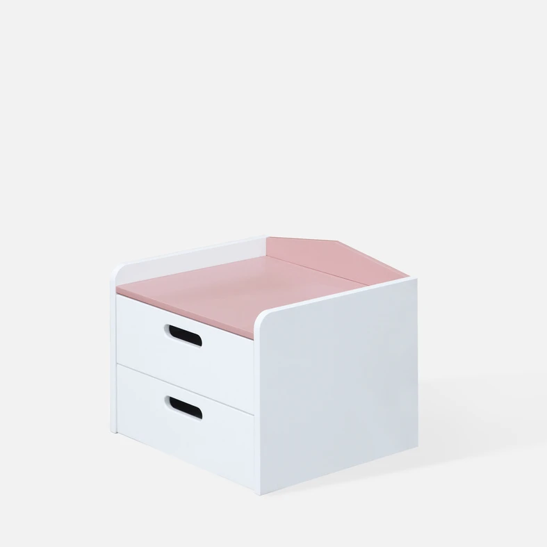 Nočný stolík so zásuvkami FALIANO ružový