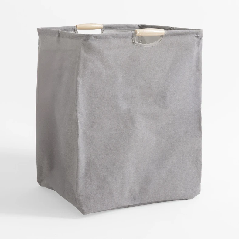 Szary kosz do przechowywania z uchwytami