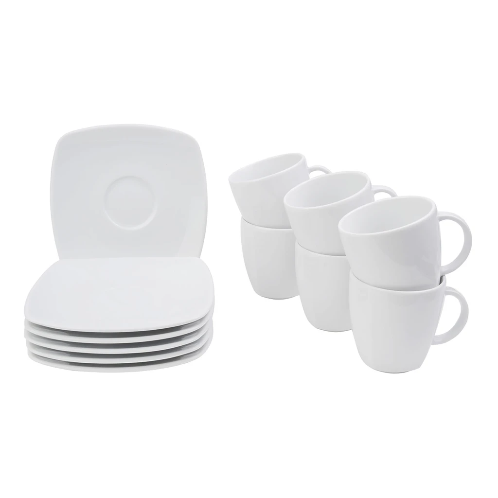 Kávová súprava porcelánová biela APOSTROPHE pre 6 osôb