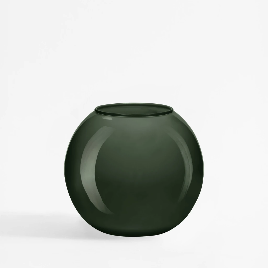 Tmavozelená váza GUĽA 17 cm
