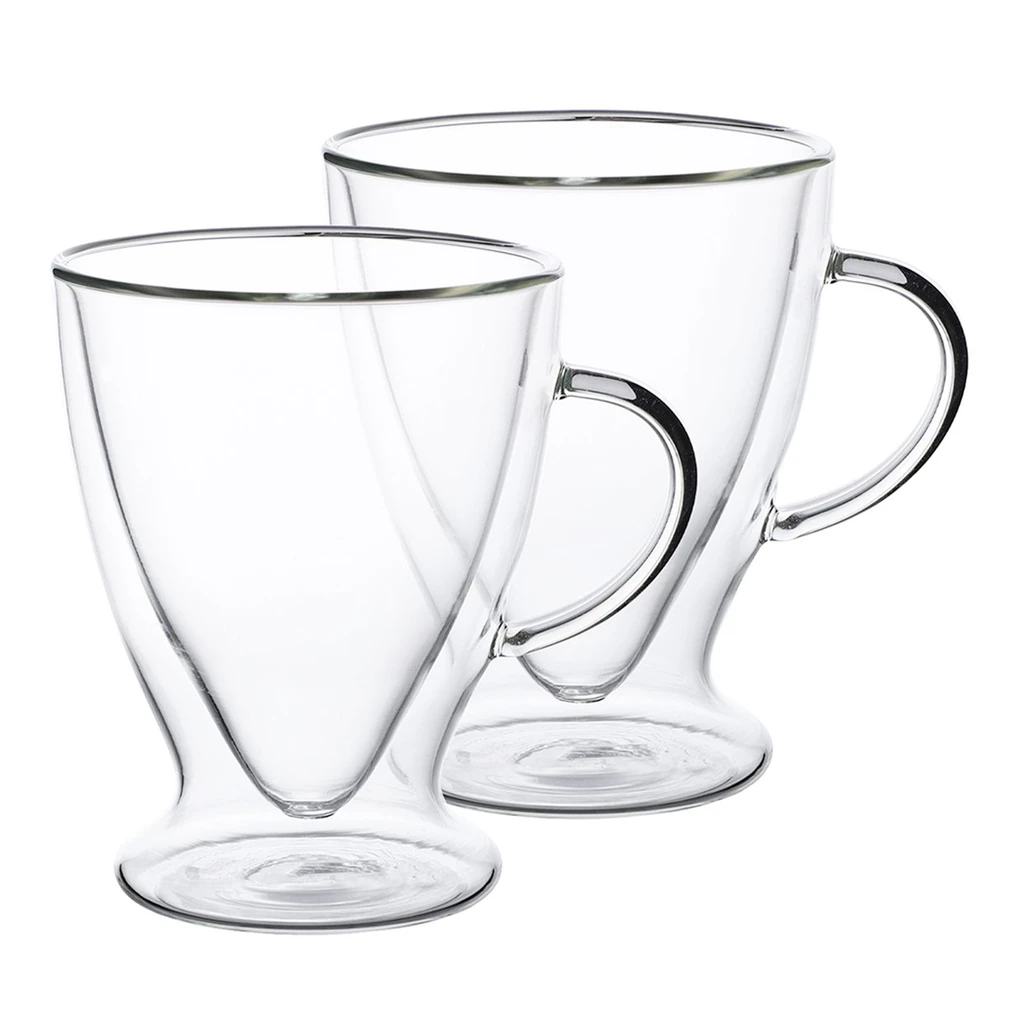 Dvojstenný hrnček na stopke ANDREA 300 ml, sada 2 ks