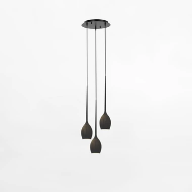 Závesné svietidlo s okrúhlou základňou čierne FIORE III